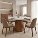 Τραπέζι Franzel  sintered stone σε όψη μαρμάρου-mdf σε φυσική απόχρωση Φ120x75εκ