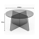 Τραπέζι σαλονιού Cleary  tempered 8mm γυαλί ανθρακί Φ70x45εκ