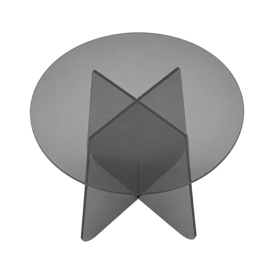 Τραπέζι βοηθητικό Cleary  tempered 8mm γυαλί ανθρακί Φ50x45εκ
