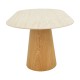 Τραπέζι Karlino  sintered stone σε όψη τραβερτίνας-mdf σε φυσική απόχρωση 180x90x76εκ