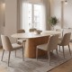 Τραπέζι Karlino  sintered stone σε όψη τραβερτίνας-mdf σε φυσική απόχρωση 180x90x76εκ