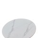 Tραπέζι Balou  sintered stone σε λευκή απόχρωση με όψη μαρμάρου-βάση λευκό μέταλλο Φ90x73εκ