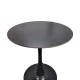 Tραπέζι Balou  sintered stone σε μαύρη απόχρωση με όψη μαρμάρου-βάση μαύρο μέταλλο Φ90x73εκ