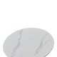 Tραπέζι Balou  sintered stone σε λευκή απόχρωση με όψη μαρμάρου-βάση λευκό μέταλλο Φ120x73εκ