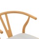 Καρέκλα Wishbone  rubberwood-ύφασμα σε φυσική-γκρι απόχρωση 51x58x73εκ
