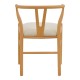 Καρέκλα Wishbone  rubberwood-ύφασμα σε φυσική-μπεζ απόχρωση 51x58x73εκ