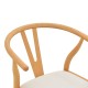Καρέκλα Wishbone  rubberwood-ύφασμα σε φυσική-μπεζ απόχρωση 51x58x73εκ