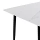 Τραπέζι Gustas  λευκό μαρμάρου sintered stone-μαύρο μέταλλο 140x80x76εκ