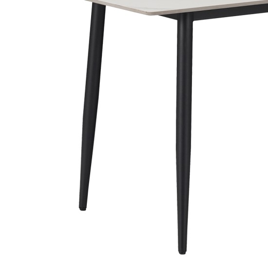 Τραπέζι Gustas  λευκό μαρμάρου sintered stone-μαύρο μέταλλο 160x80x76εκ--(Eλάχ.Ποσότητα:)