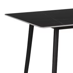 Τραπέζι Gustas  μαύρο μαρμάρου sintered stone-μαύρο μέταλλο 120x80x76εκ