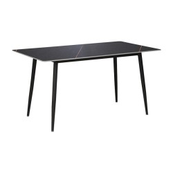 Τραπέζι Gustas  μαύρο μαρμάρου sintered stone-μαύρο μέταλλο 120x80x76εκ