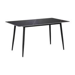 Τραπέζι Gustas  μαύρο μαρμάρου sintered stone-μαύρο μέταλλο 120x80x76εκ