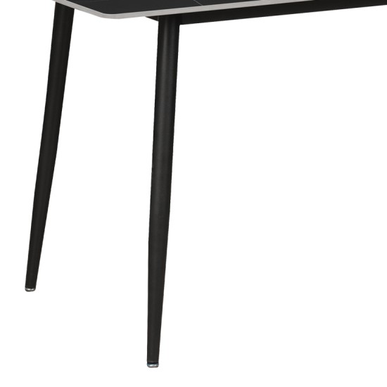 Τραπέζι Gustas  μαύρο μαρμάρου sintered stone-μαύρο μέταλλο 140x80x76εκ--(Eλάχ.Ποσότητα:)