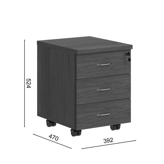 Συρταριέρα τροχήλατη επαγγελματική Fesialo  wenge 39x47x52.5εκ