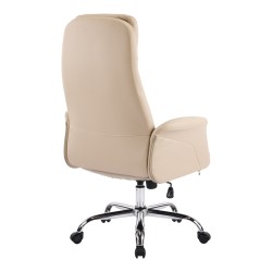 Καρέκλα γραφείου διευθυντή Derjio  μπεζ pu 68x66x115εκ