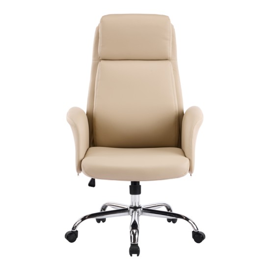 Καρέκλα γραφείου διευθυντή Derjio  μπεζ pu 68x66x115εκ