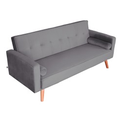 Καναπές-κρεβάτι Success  3θέσιος βελούδο σε ανθρακί απόχρωση 190x80x84εκ