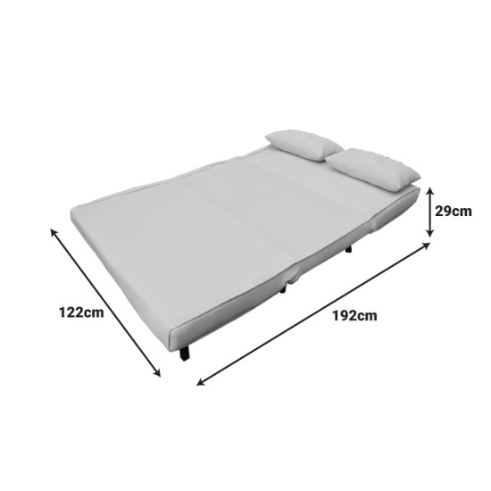 Καναπές-κρεβάτι Josuane  διθέσιος ανθρακί βελούδο και ξύλινο πόδι σε φυσική απόχρωση 122x80x81εκ