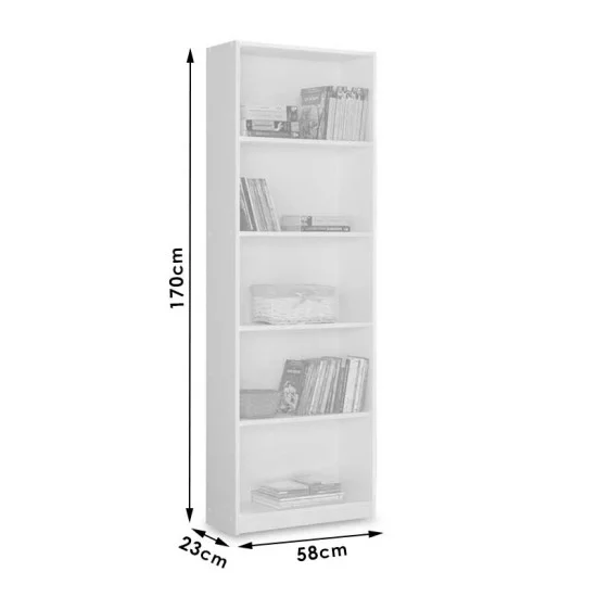 Βιβλιοθήκη Max  σε λευκό χρώμα 58x23x170εκ