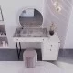 Τουαλέτα κρεβατοκάμαρας με καθρέπτη Princesa  σε mink απόχρωση 108x47x130εκ
