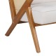 Πολυθρόνα Claudia  ύφασμα μπεζ-pe rattan-rubberwood φυσικό Model: 046-000019