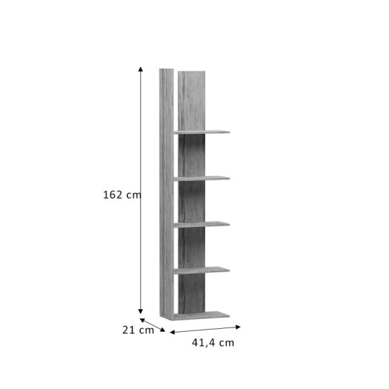 Βιβλιοθήκη Mirca  μελαμίνης sonoma 41,4x21x162εκ Model: 049-000087