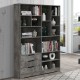 Βιβλιοθήκη Lucinda γκρι oak 120x29.8x180.5εκ Βιβλιοθήκη Lucinda γκρι oak 120x29.8x180.5εκ