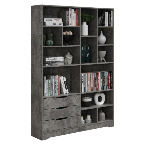 Βιβλιοθήκη Lucinda γκρι oak 120x29.8x180.5εκ Βιβλιοθήκη Lucinda γκρι oak 120x29.8x180.5εκ