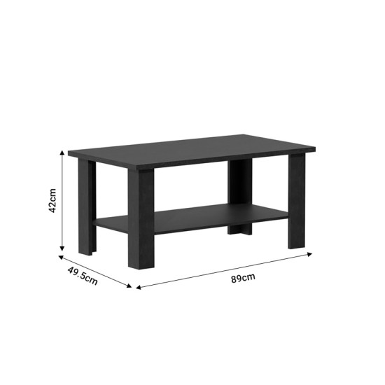 Τραπέζι σαλονιού Riano  zebrano μελαμίνης 89x49.5x42εκ Model: 049-000097