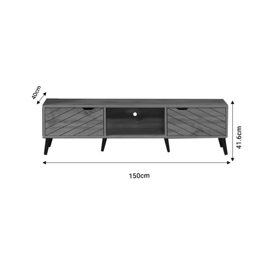 Έπιπλο τηλεόρασης Thelma  oak μελαμίνης 150x40x41.6εκ