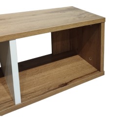 Ραφιέρα τοίχου Flevior  σε sonoma με λευκή απόχρωση 90x22x25.6εκ