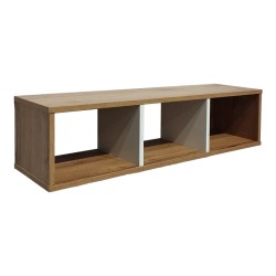 Ραφιέρα τοίχου Flevior  σε sonoma με λευκή απόχρωση 90x22x25.6εκ