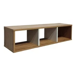 Ραφιέρα τοίχου Flevior  σε sonoma με λευκή απόχρωση 90x22x25.6εκ