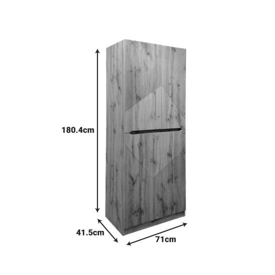 Παπουτσοθήκη-ντουλάπι Kebell  σε oak απόχρωση 71x41.5x180.4εκ
