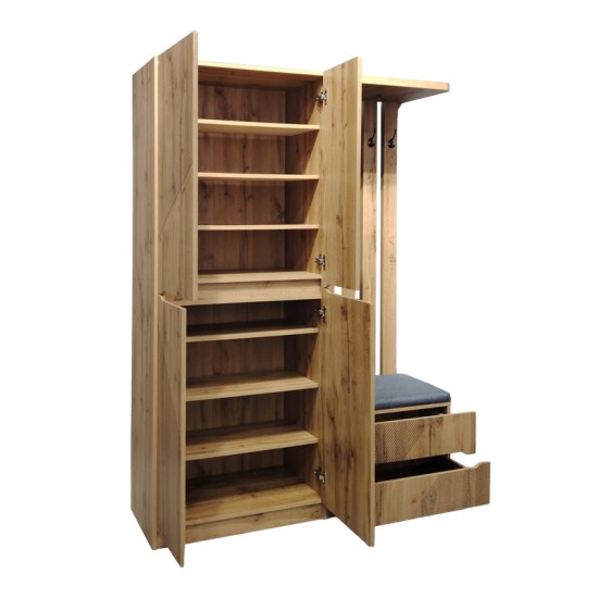 Έπιπλο εισόδου Zomie σε oak απόχρωση 131x41.5x180.4εκ Έπιπλο εισόδου Zomie σε oak απόχρωση 131x41.5x180.4εκ