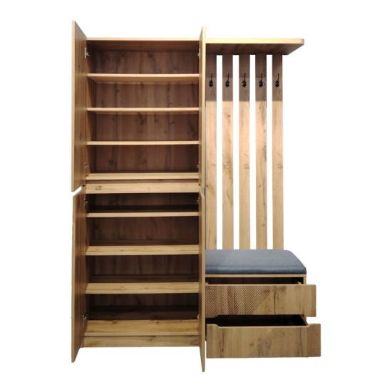 Έπιπλο εισόδου Zomie σε oak απόχρωση 131x41.5x180.4εκ Έπιπλο εισόδου Zomie σε oak απόχρωση 131x41.5x180.4εκ