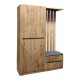 Έπιπλο εισόδου Zomie σε oak απόχρωση 131x41.5x180.4εκ Έπιπλο εισόδου Zomie σε oak απόχρωση 131x41.5x180.4εκ
