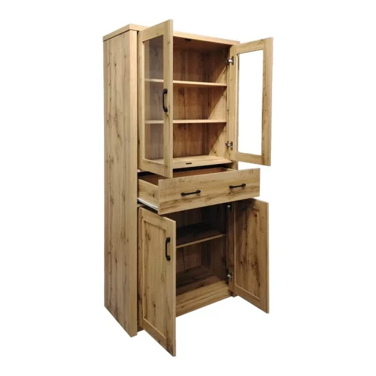 Βιτρίνα-ντουλάπα Nisso  σε oak απόχρωση 80x40x183.5εκ