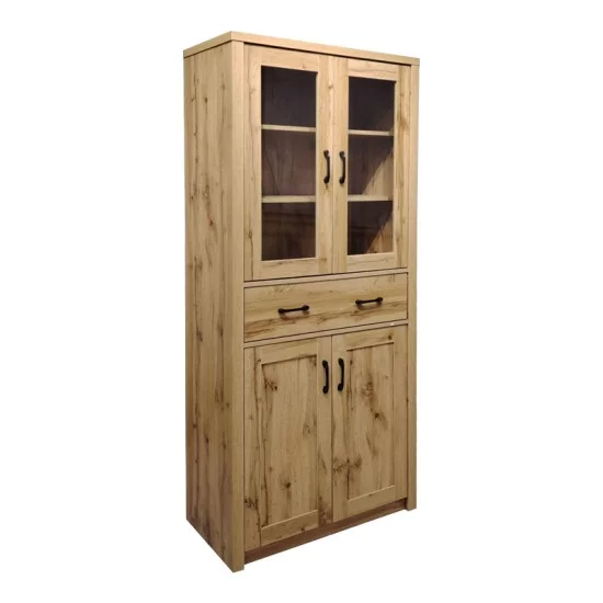Βιτρίνα-ντουλάπα Nisso  σε oak απόχρωση 80x40x183.5εκ