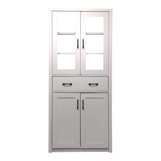 Βιτρίνα-ντουλάπα Nisso  σε λευκή απόχρωση 80x40x183.5εκ