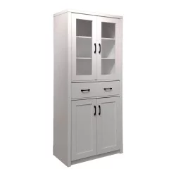 Βιτρίνα-ντουλάπα Nisso  σε λευκή απόχρωση 80x40x183.5εκ