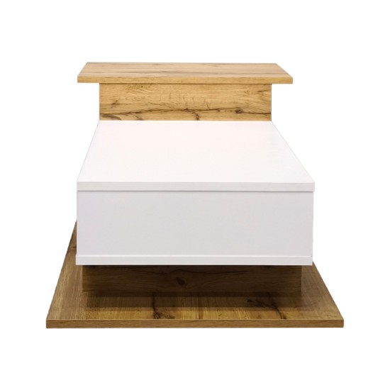 Τραπέζι σαλονιού Nuvele  sonoma-λευκό 90x50x35εκ