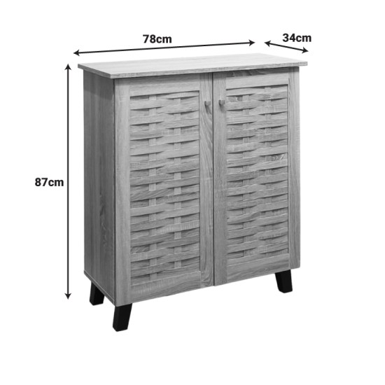 Παπουτσοθήκη-ντουλάπι Mantam  12 ζεύγων sonoma 78x34x87εκ