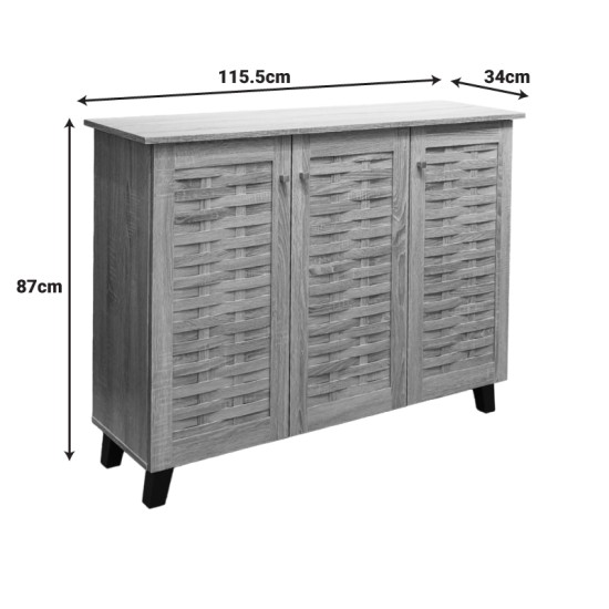 Παπουτσοθήκη-ντουλάπι Mantam  16 ζεύγων sonoma 115.5x34x87εκ