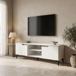 Έπιπλο τηλεόρασης Kemvio   sonoma-λευκό 150x38x44εκ