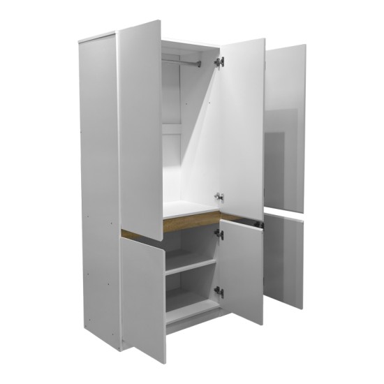 Ντουλάπα τρίφυλλη Merzia   sonoma-λευκό 120x46.5x183εκ