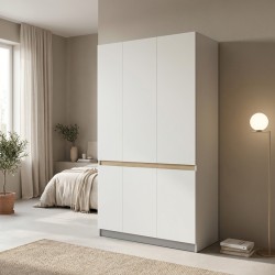 Ντουλάπα τρίφυλλη Merzia   sonoma-λευκό 120x46.5x183εκ