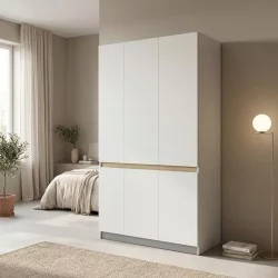 Ντουλάπα τρίφυλλη Merzia   sonoma-λευκό 120x46.5x183εκ