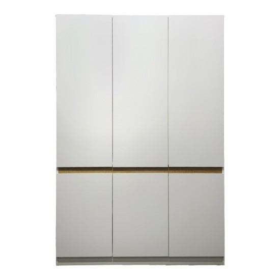 Ντουλάπα τρίφυλλη Merzia   sonoma-λευκό 120x46.5x183εκ