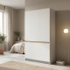 Ντουλάπα τρίφυλλη Merzia   sonoma-λευκό 120x46.5x183εκ